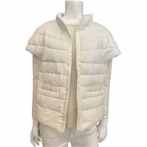 NEW CORTLAND PARK women's palm beach cap sleeve puffer vest in bright white